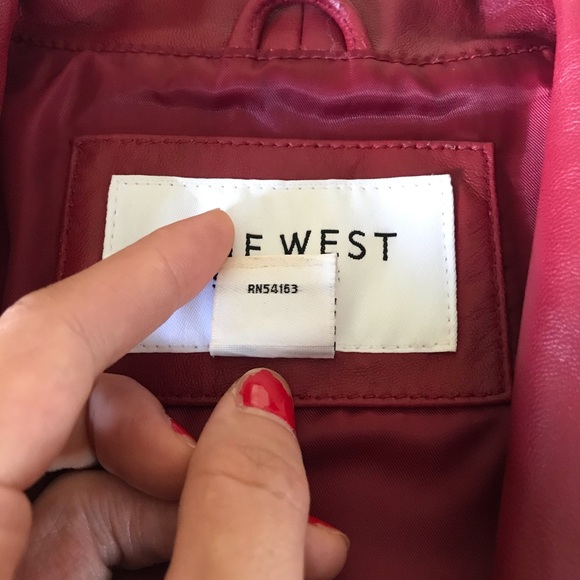 Nine West Separates Red Leather Jacket Size Large - Picture 5 of 16